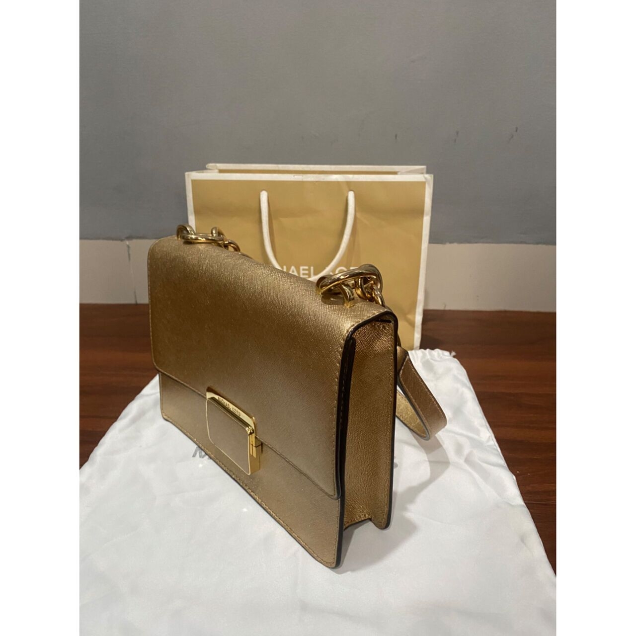 Michael Kors Cynthia Gold Shoulder Bag