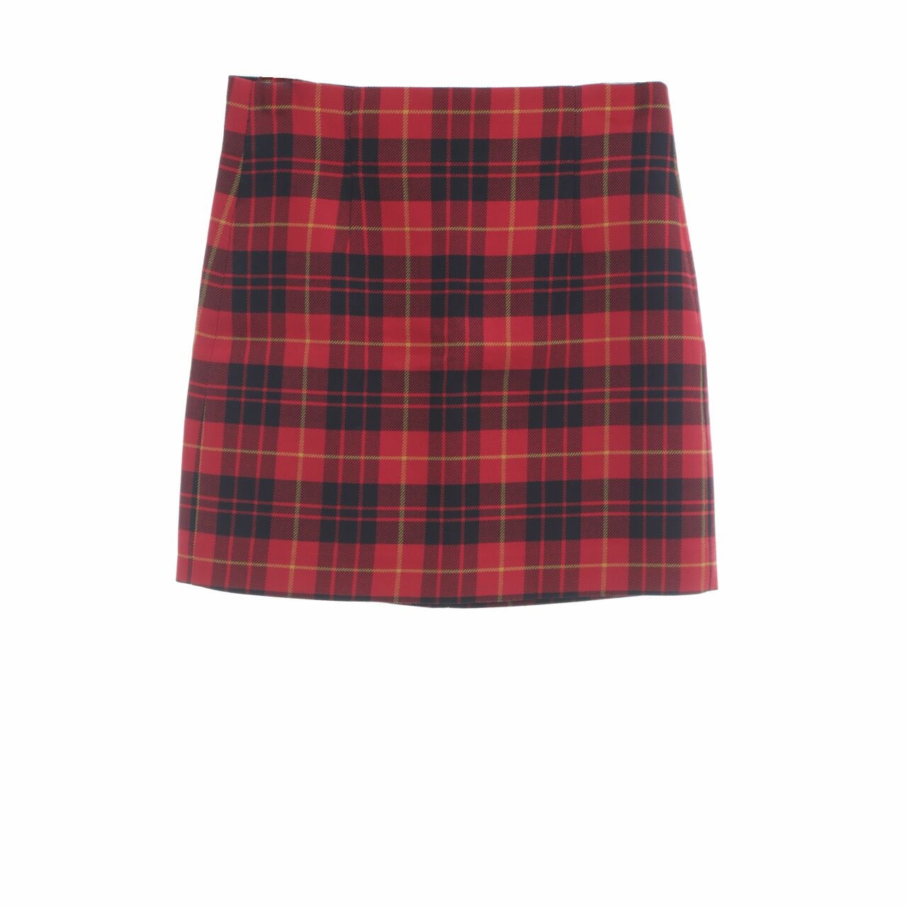Zara Black & Red Plaid Mini Skirt