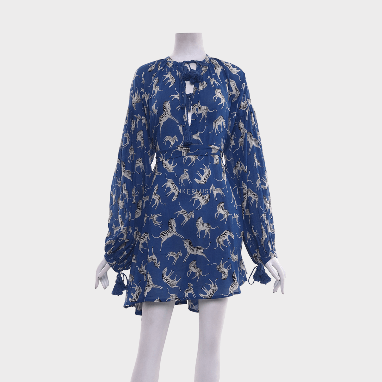 The Story Of Blue Animal Print Tunic Blouse