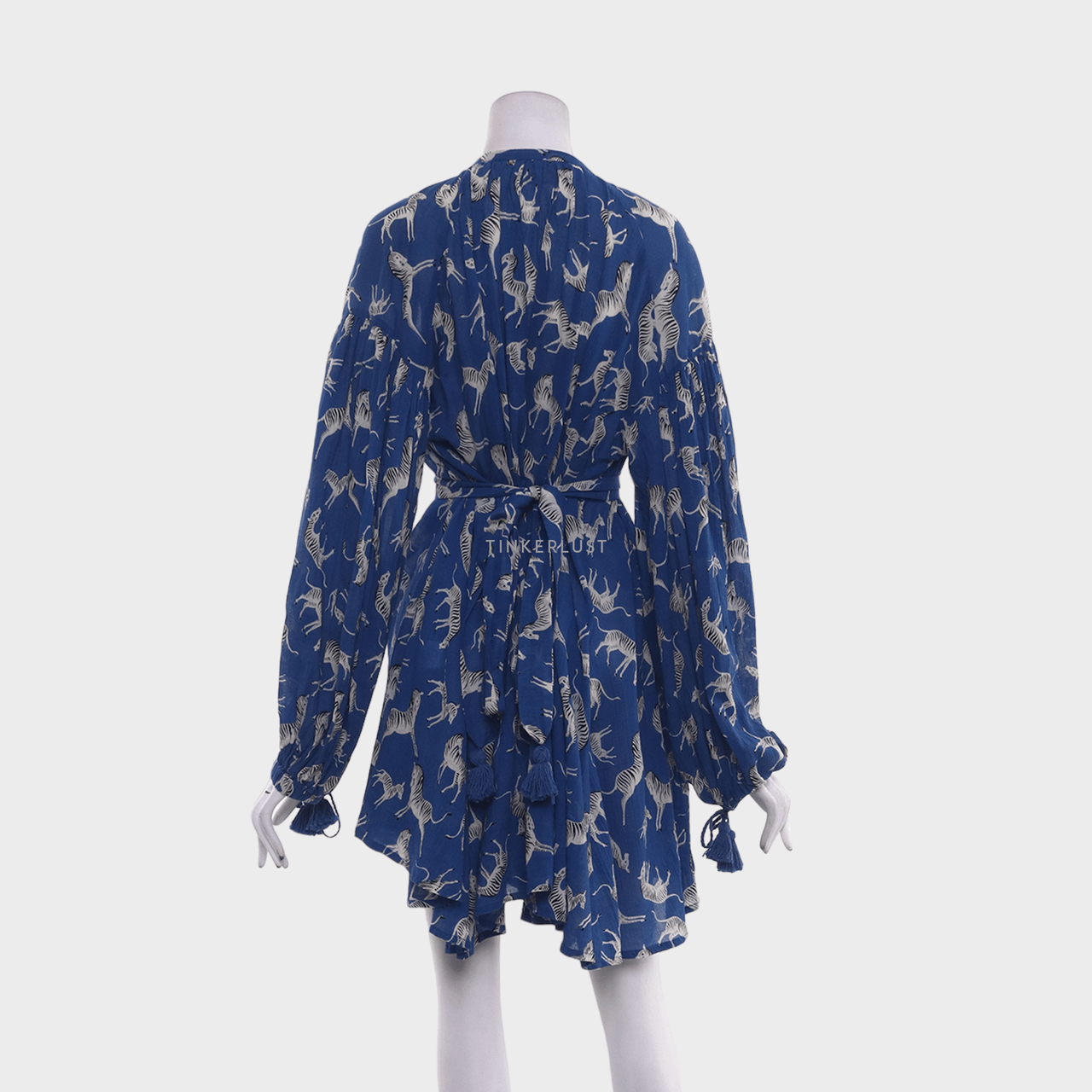 The Story Of Blue Animal Print Tunic Blouse