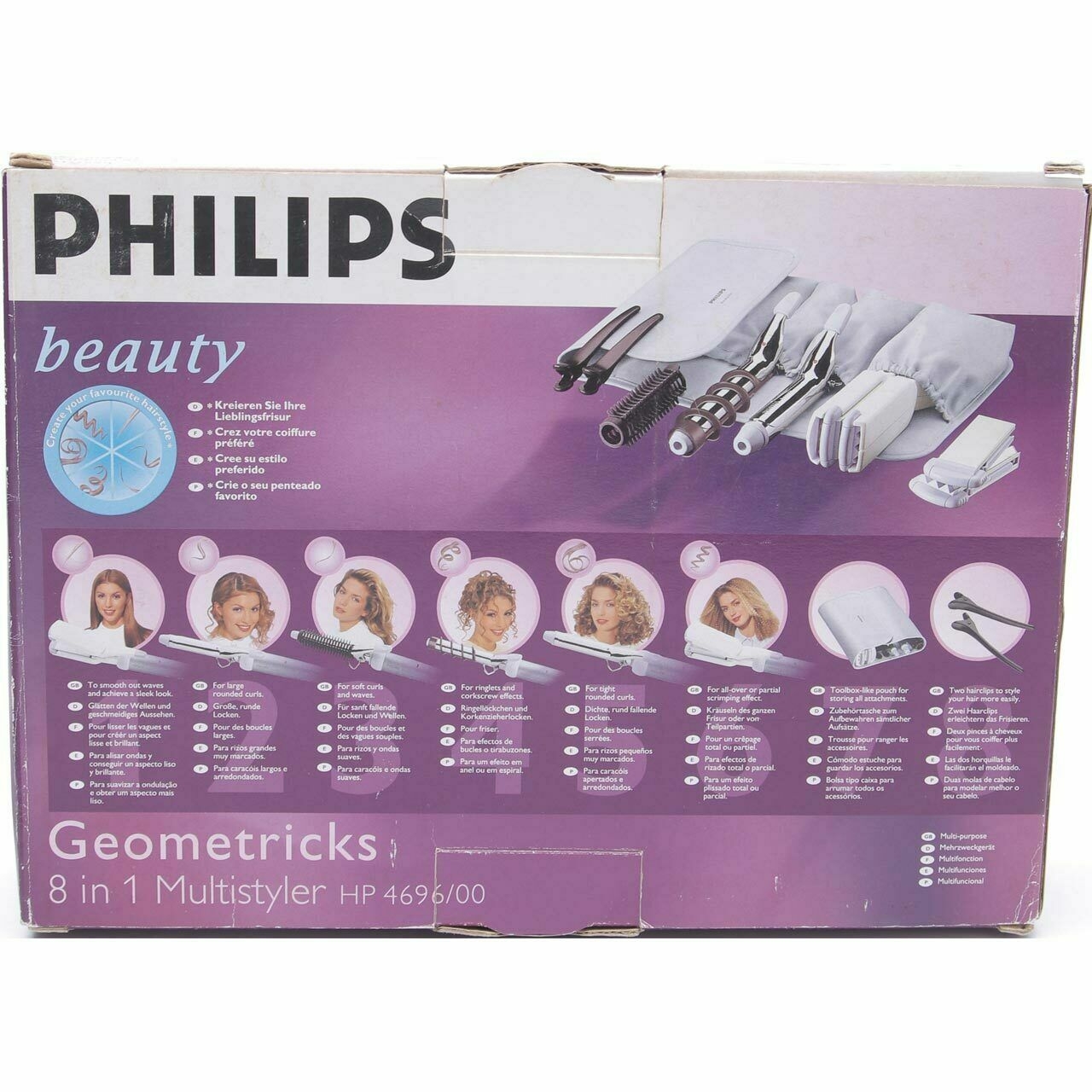 Philips Grey Geometricks 8 In 1 Multistyler HP4696/00 Tools