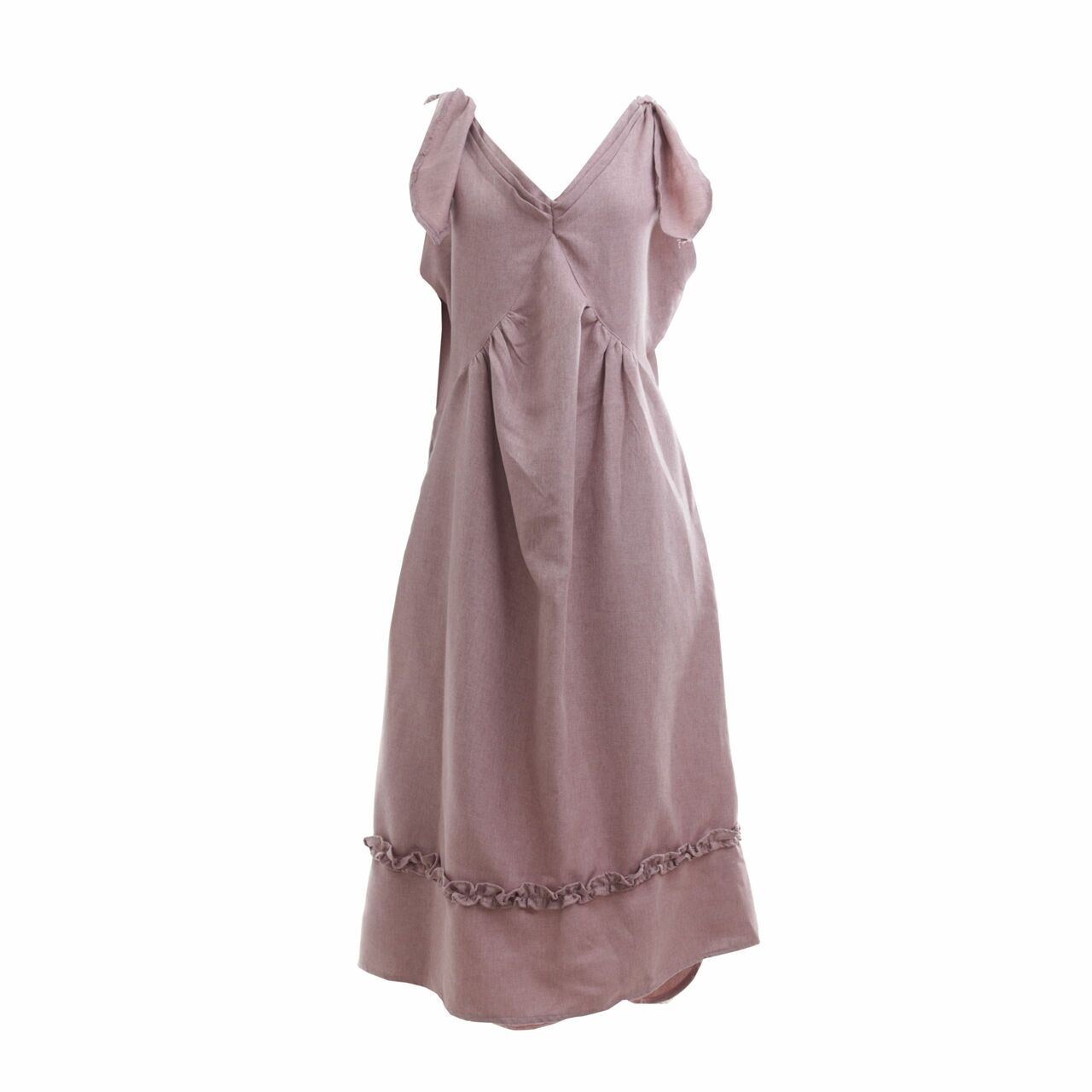 Amygo Dusty Pink V-Neck Long Dress