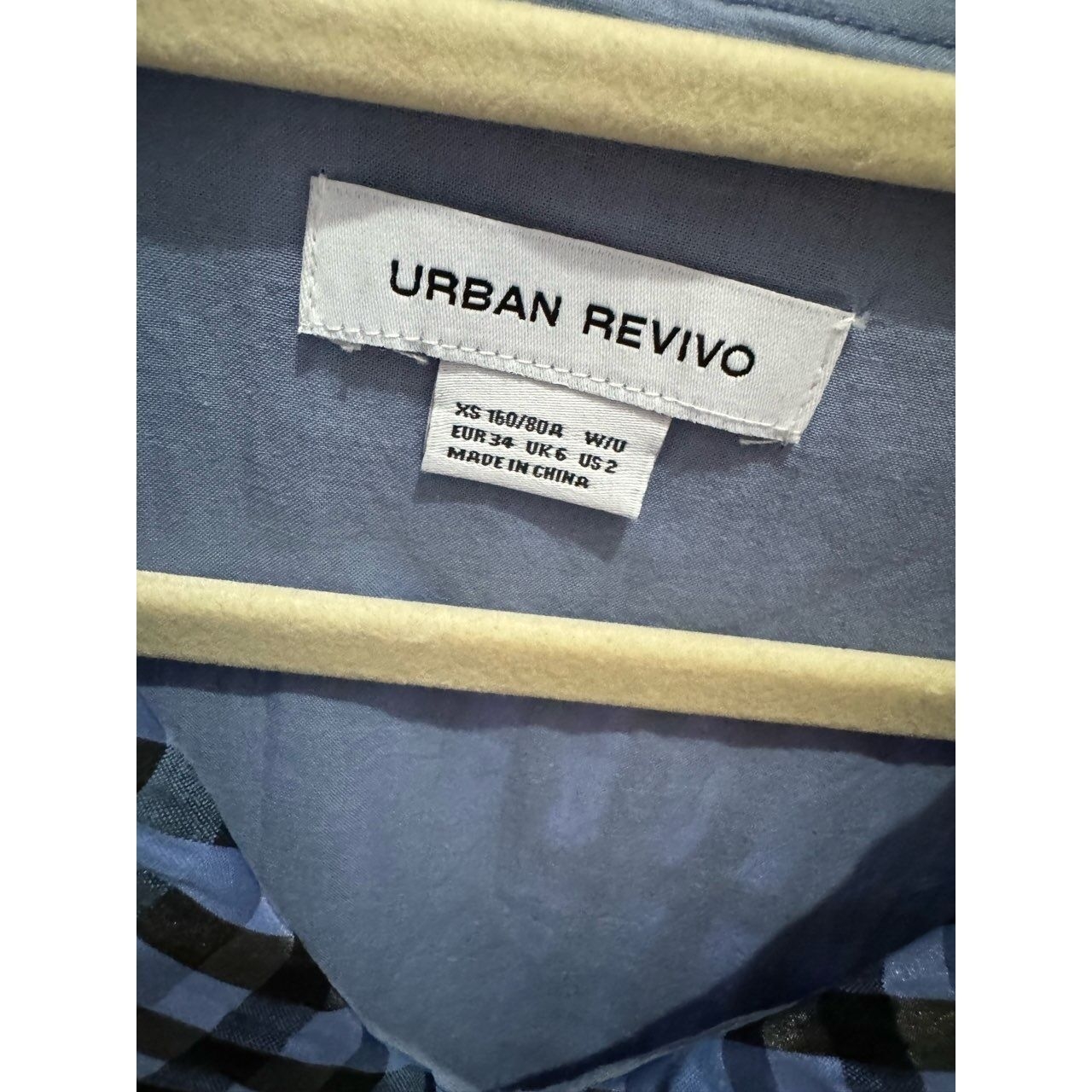 Urban Revivo Blue Plaid Midi Dress