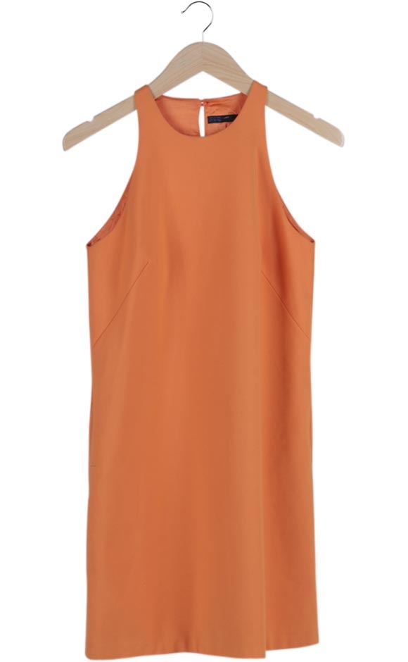 Orange Sleeveless Mini Dress