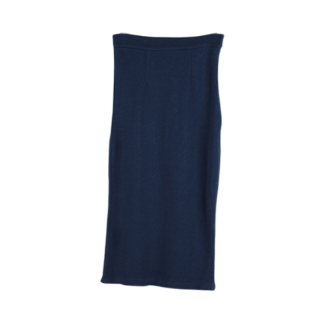 Blue Straight Midi Skirt