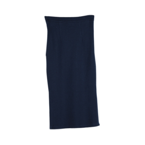 Blue Straight Midi Skirt