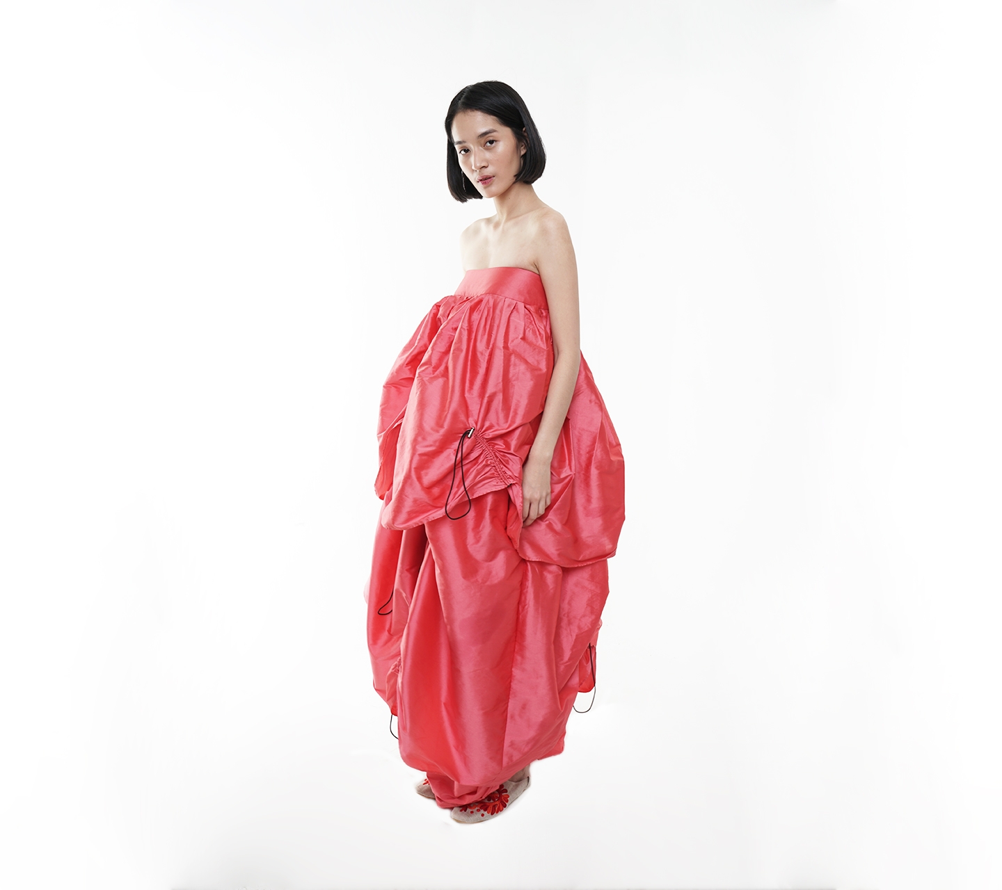 Sebe11as Red Big Baloon Tube Long Dress