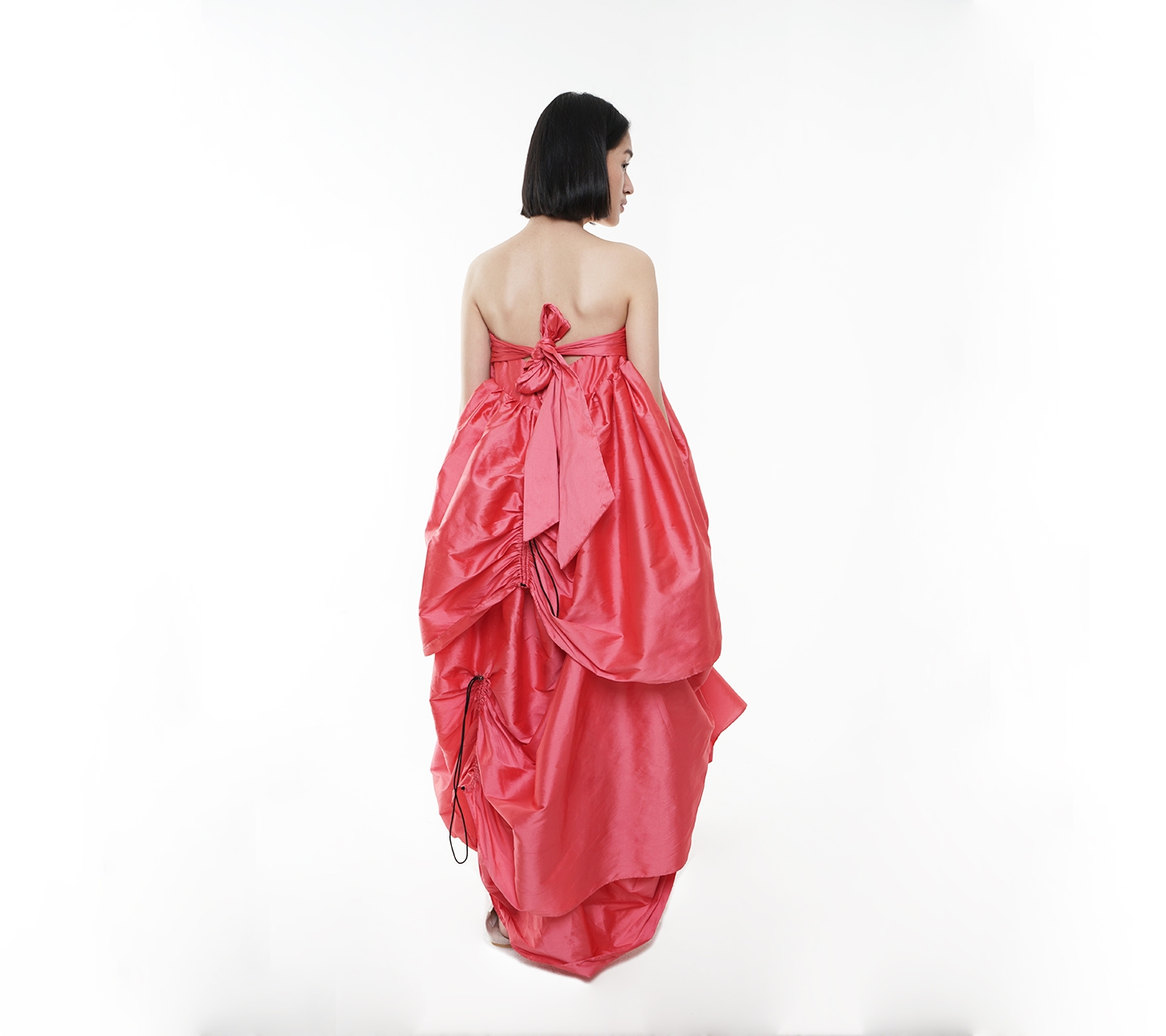 Sebe11as Red Big Baloon Tube Long Dress