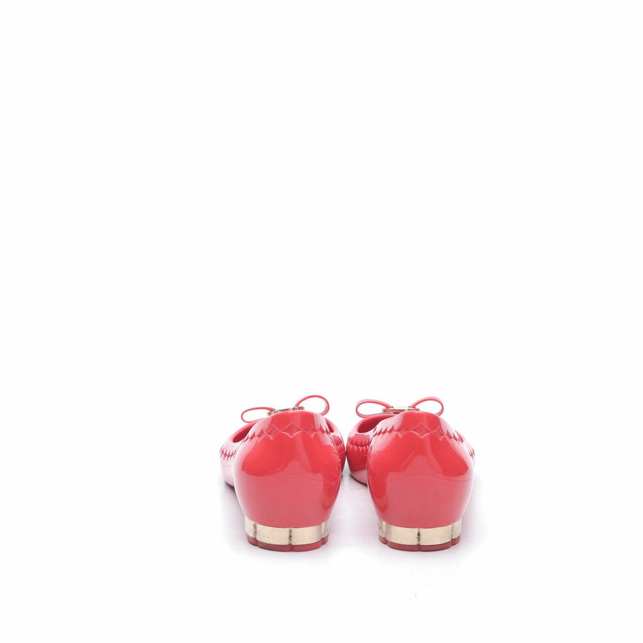 Salvatore Ferragamo Jelly Begonia Ballerina Red Flats Shoes