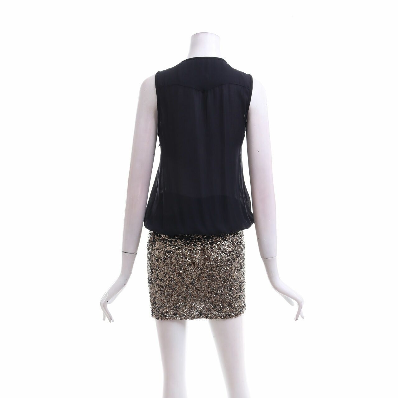 Zara Black Gold Sequin Mini Dress