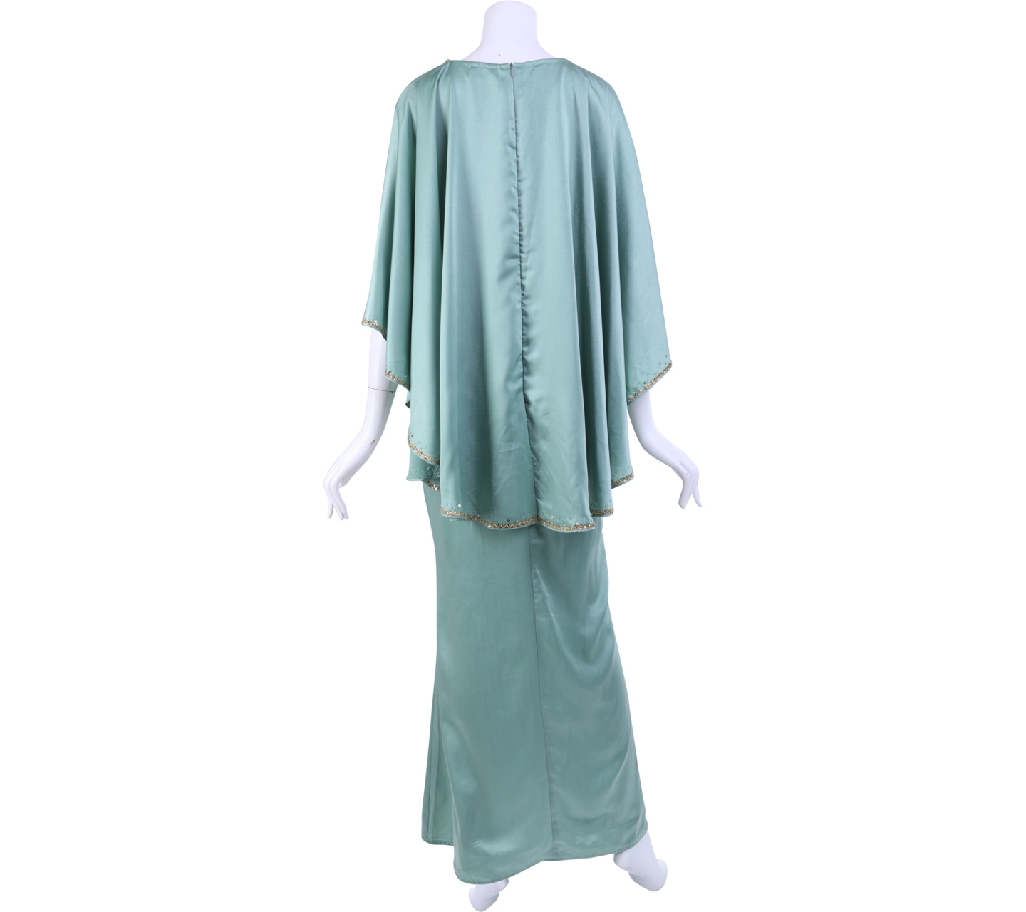 LAHZARA Green Kaftan Floral Long Dress