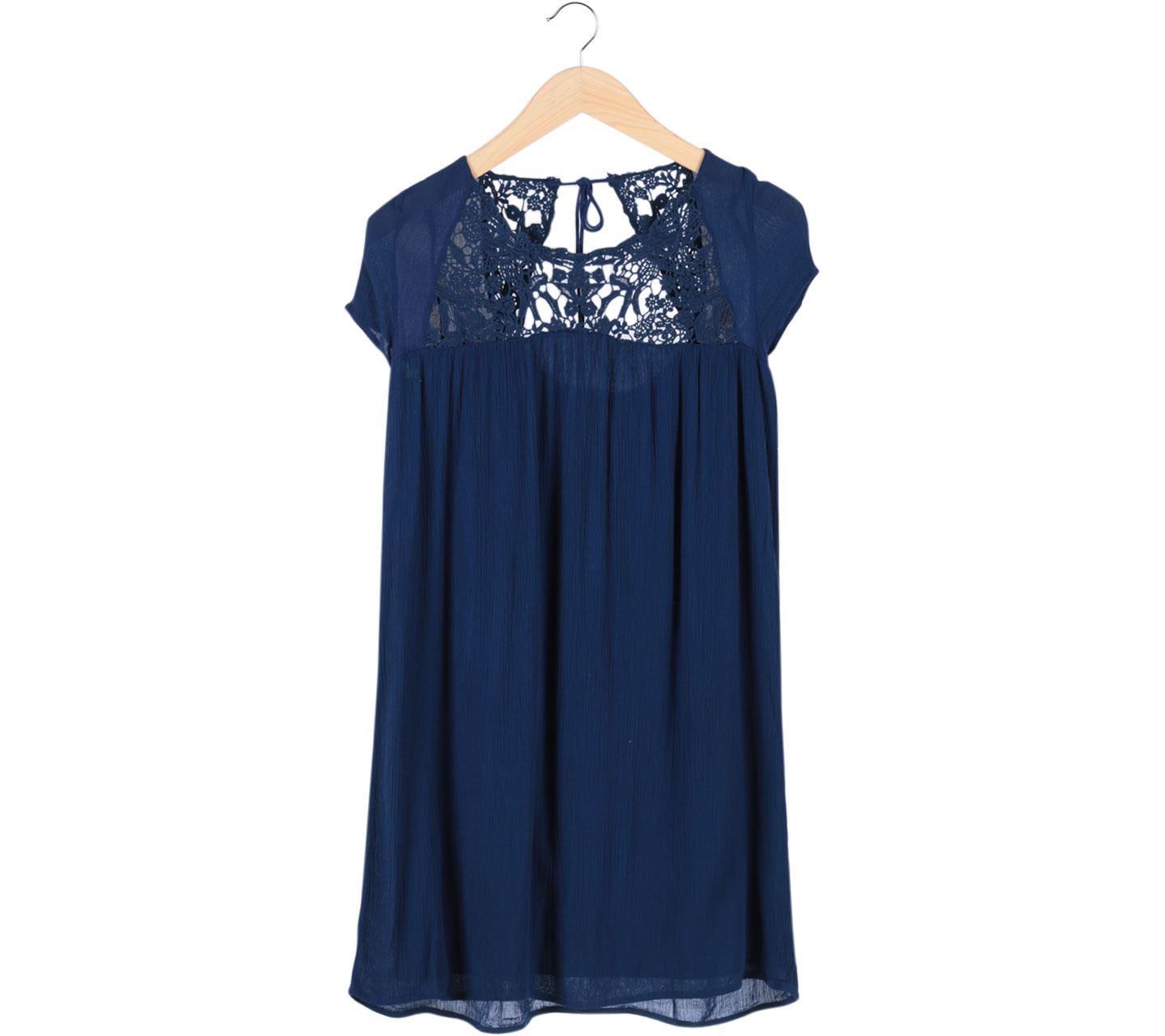 Zara Blue Crochet Insert Midi Dress