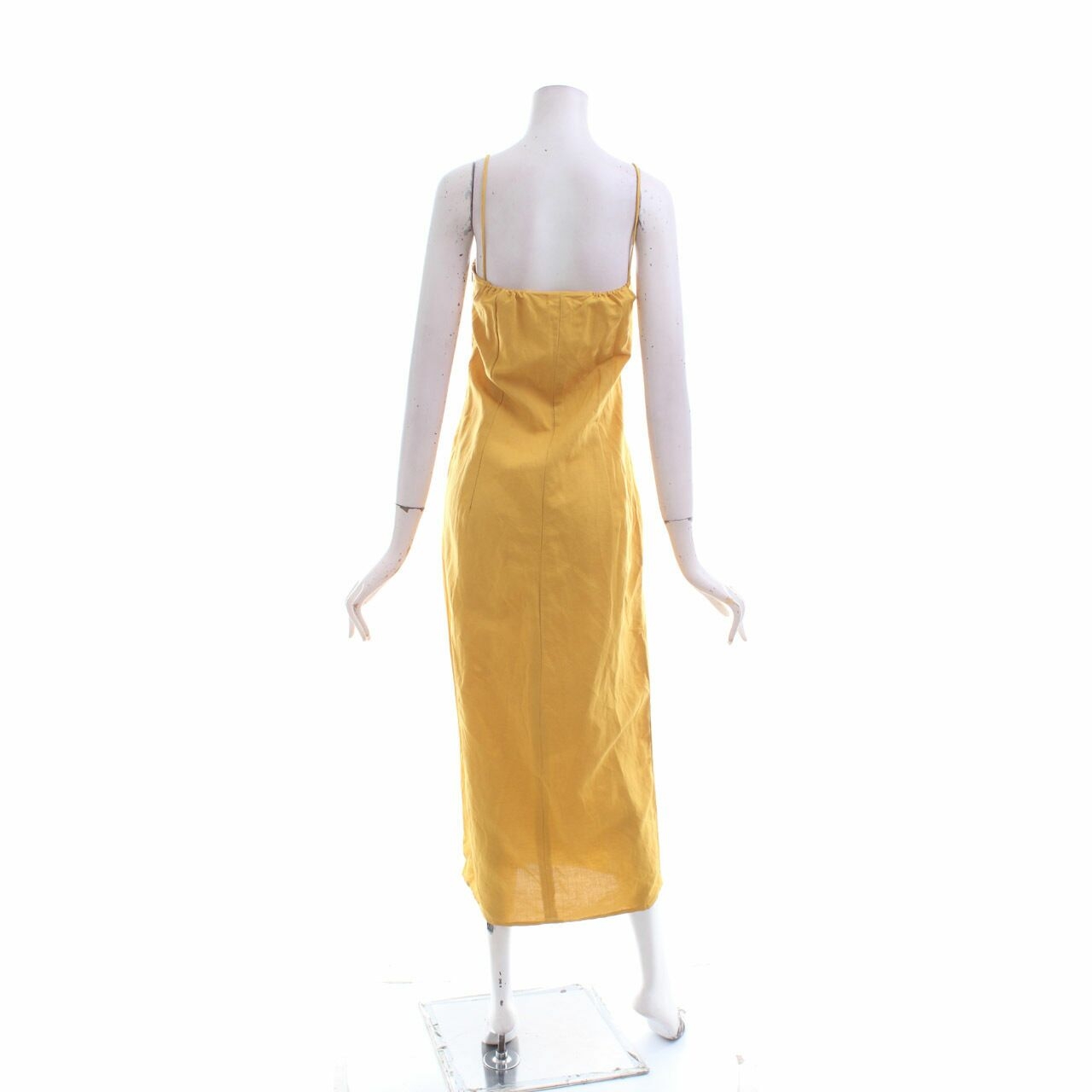 Sol Mustard Slit Midi Dress