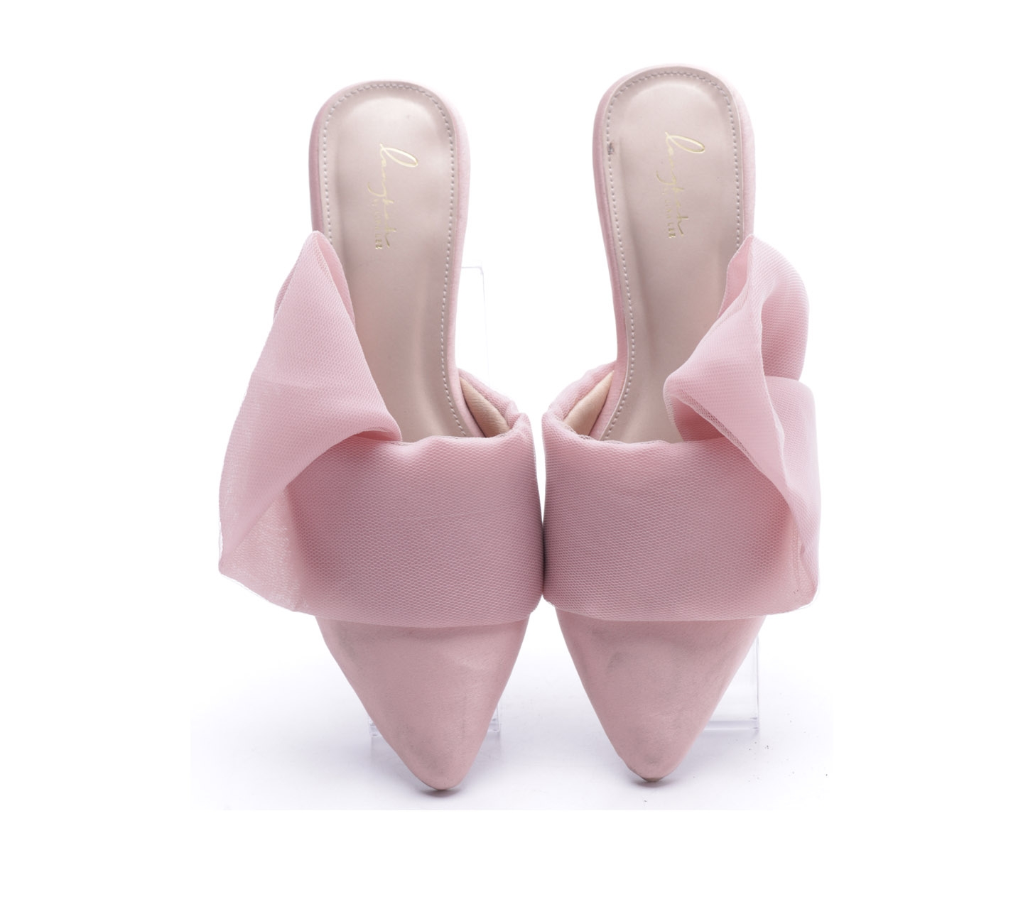 Langkah by Lina Lee Dusty Pink Mules Sandals
