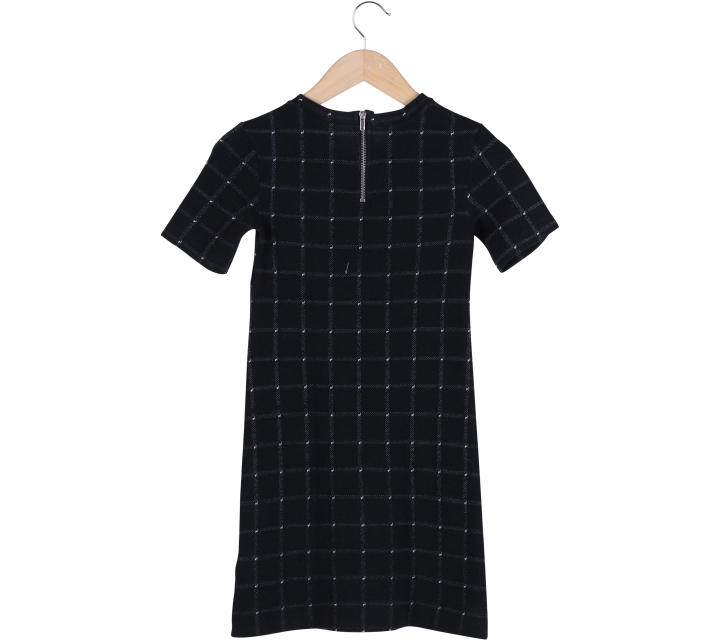 Divided Black Plaid Textured Mini Dress
