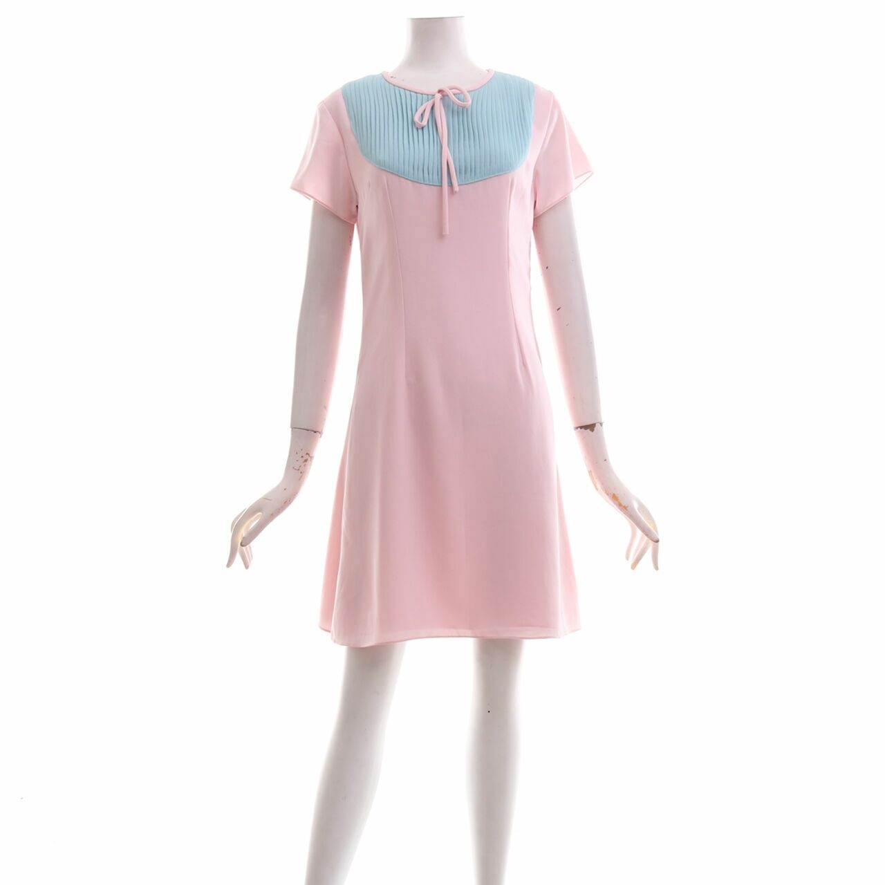 Shandy Aulia Collections Pink & Tosca Mini Dress