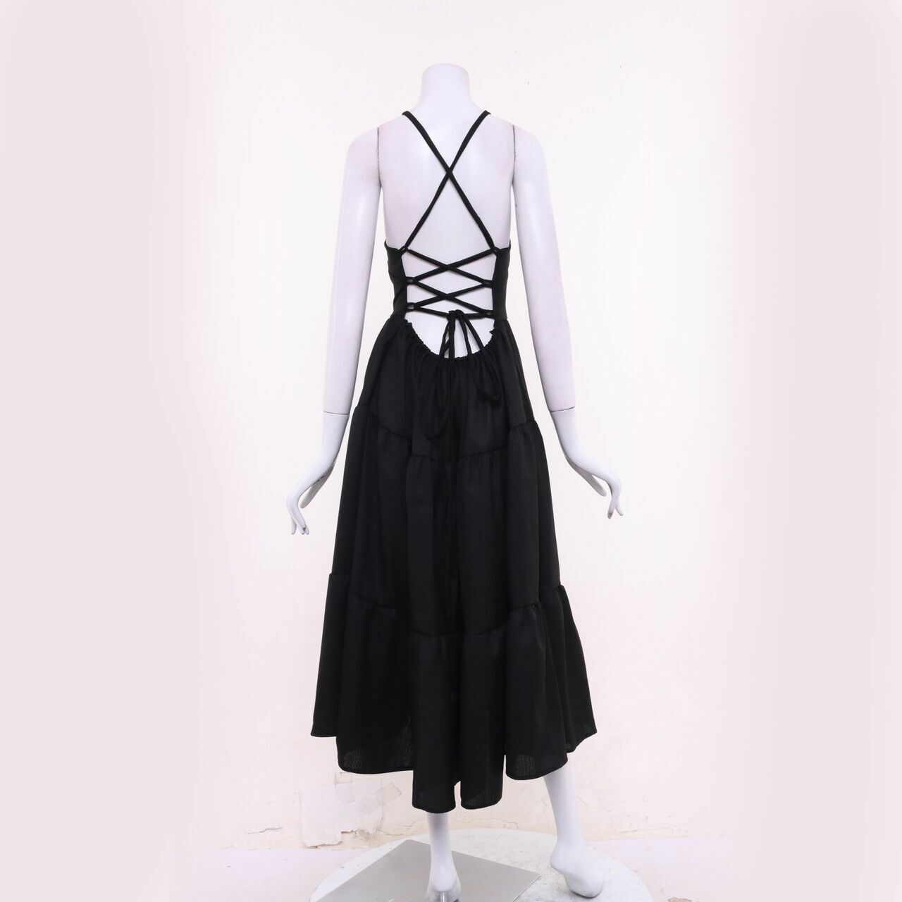 With Love x Anya Black Midi Dress