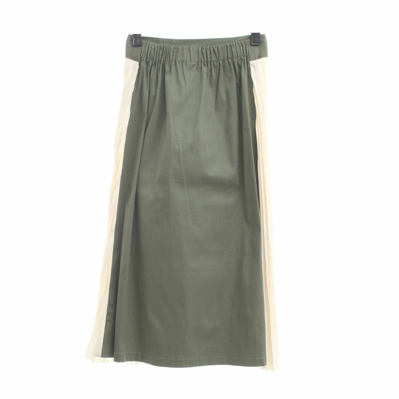 Story Of Rivhone Green & White Midi Skirt