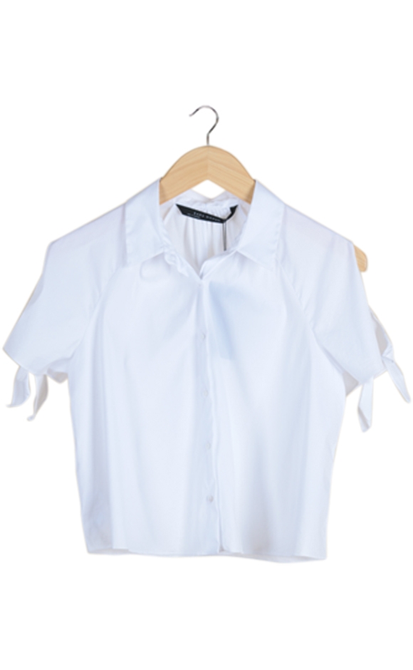 White Tied Sleeves Shirt