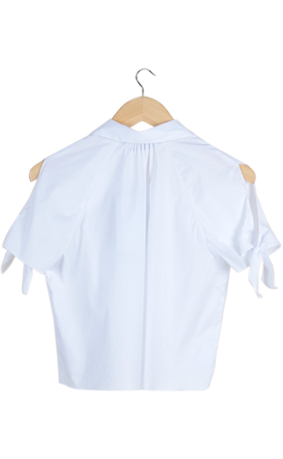White Tied Sleeves Shirt