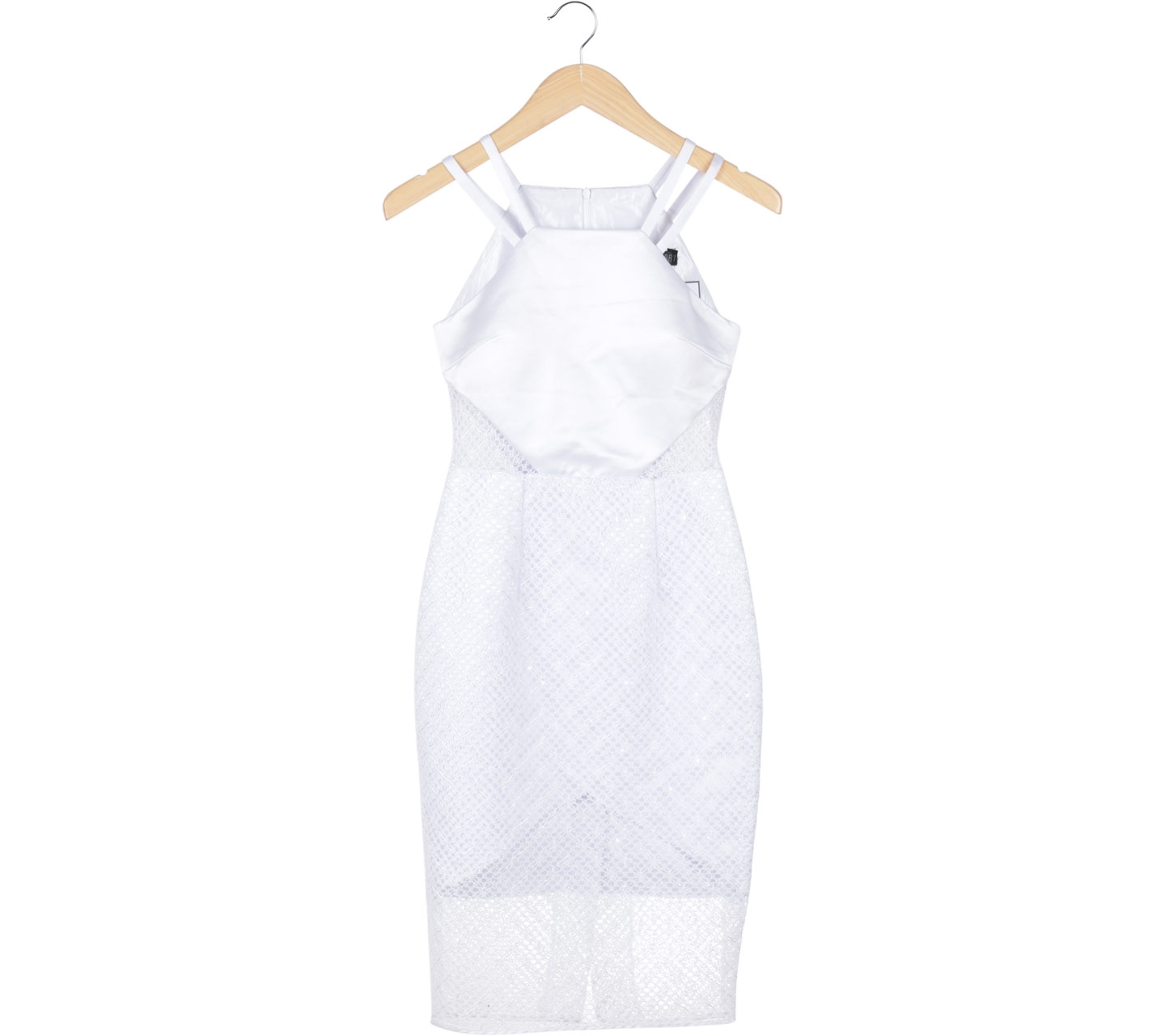 Theresa Debby White Cut Out Sleeveless Midi Dress