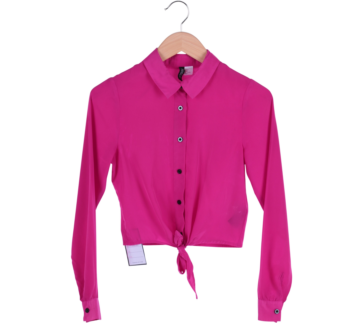 Divided Pink Cropped Bow Shirt