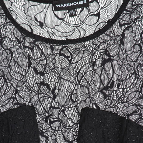 Black Lace Peplum Midi Dress