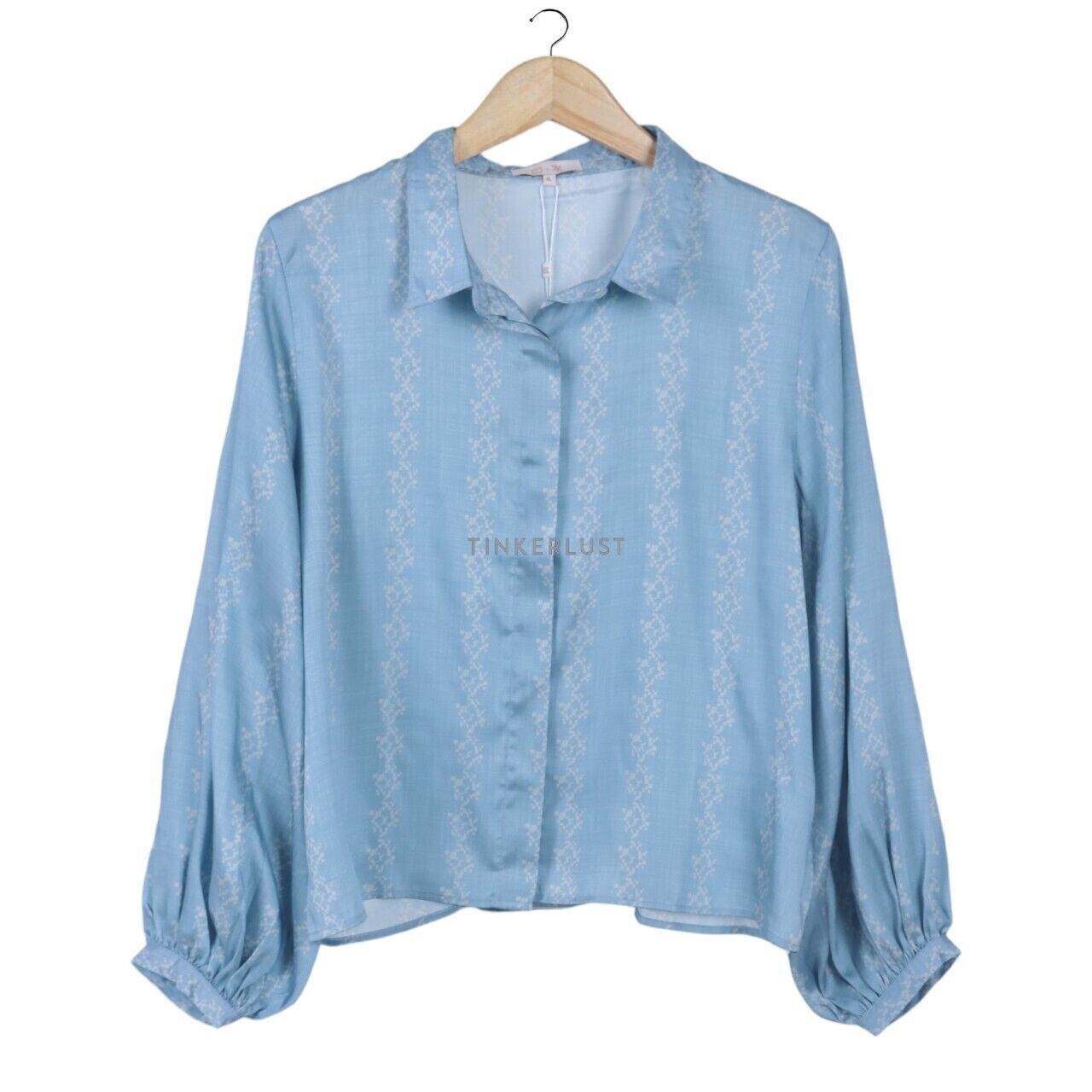 Benang Jarum X KHANAAN Khanum Crop Shirt - Misty Blue