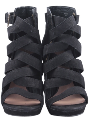 Zara Black Ankle Strappy Heels