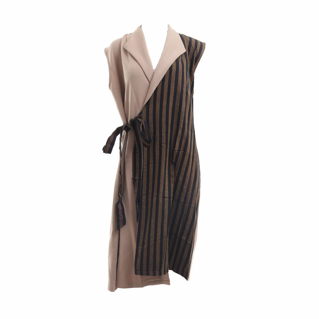 Zaskia Sungkar Brown & Black Wrap Midi Dress