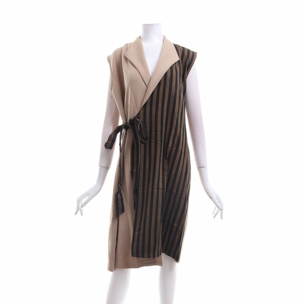 Zaskia Sungkar Brown & Black Wrap Midi Dress