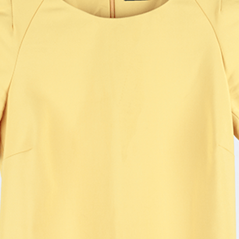 Yellow Short Sleeve Midi Dress