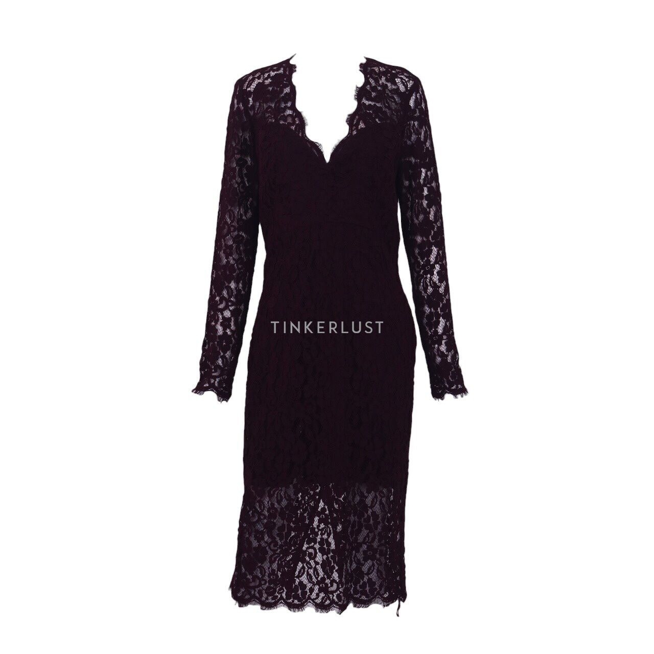 Bardot Purple Wine Lace Midi Dress