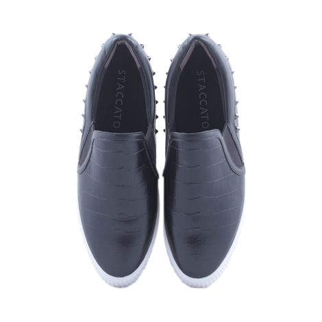 Staccato Black Studded Slip On Shoes