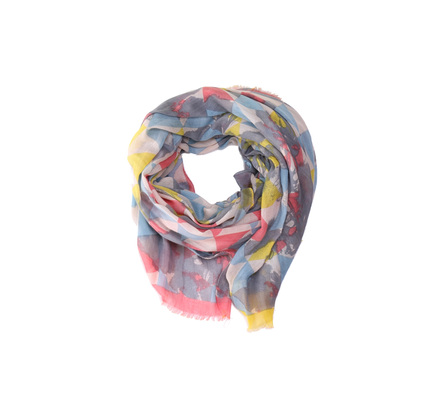 Galeries Lafayette Multi Colour Patterned Scarf