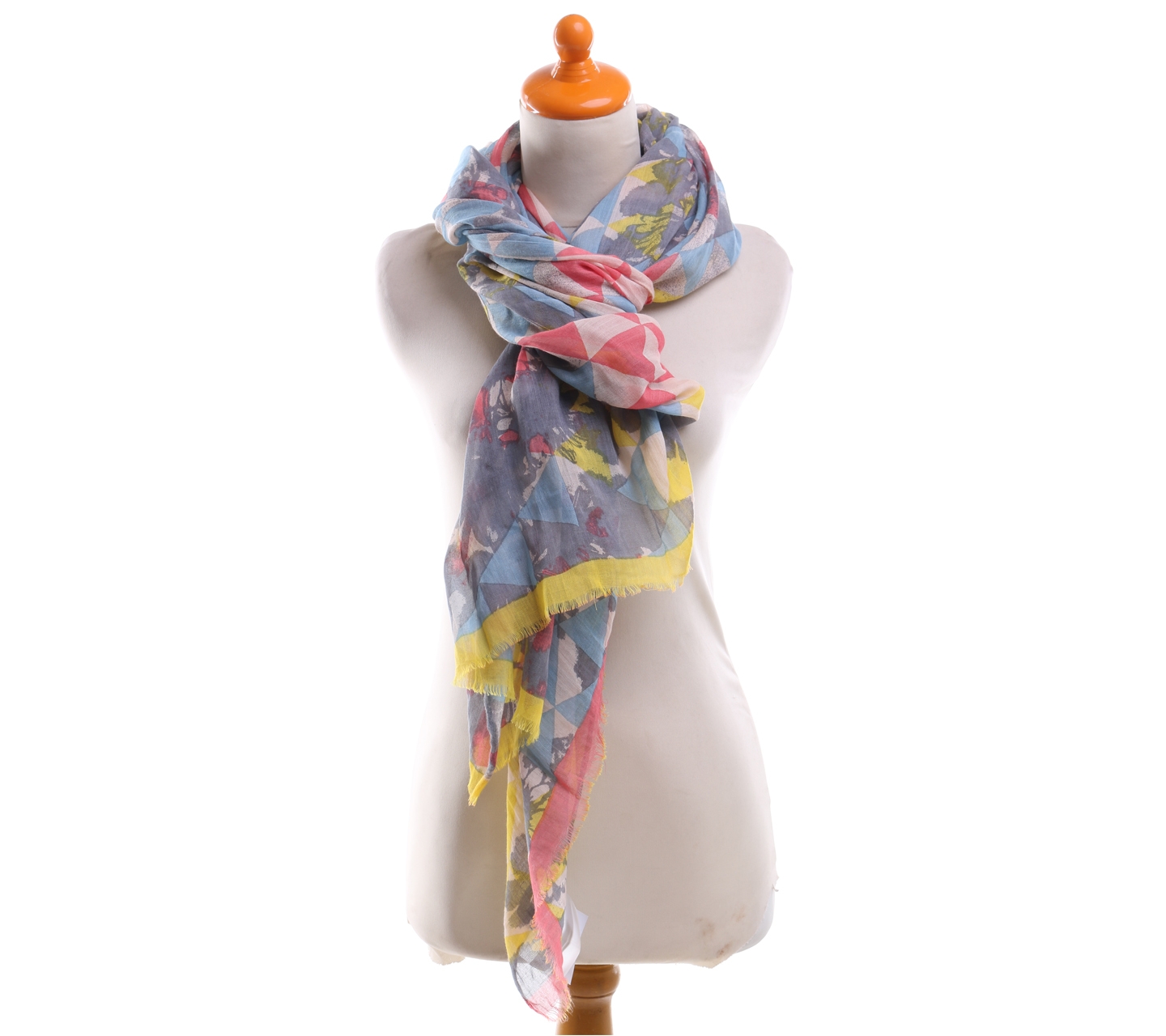 Galeries Lafayette Multi Colour Patterned Scarf