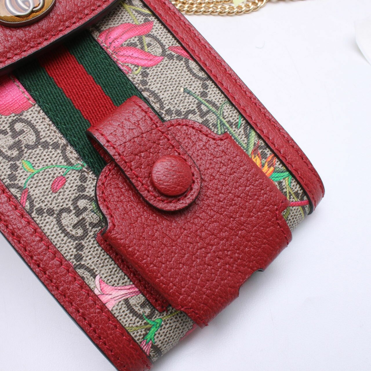 Gucci Red Floral GG Phone Case Sling Bag