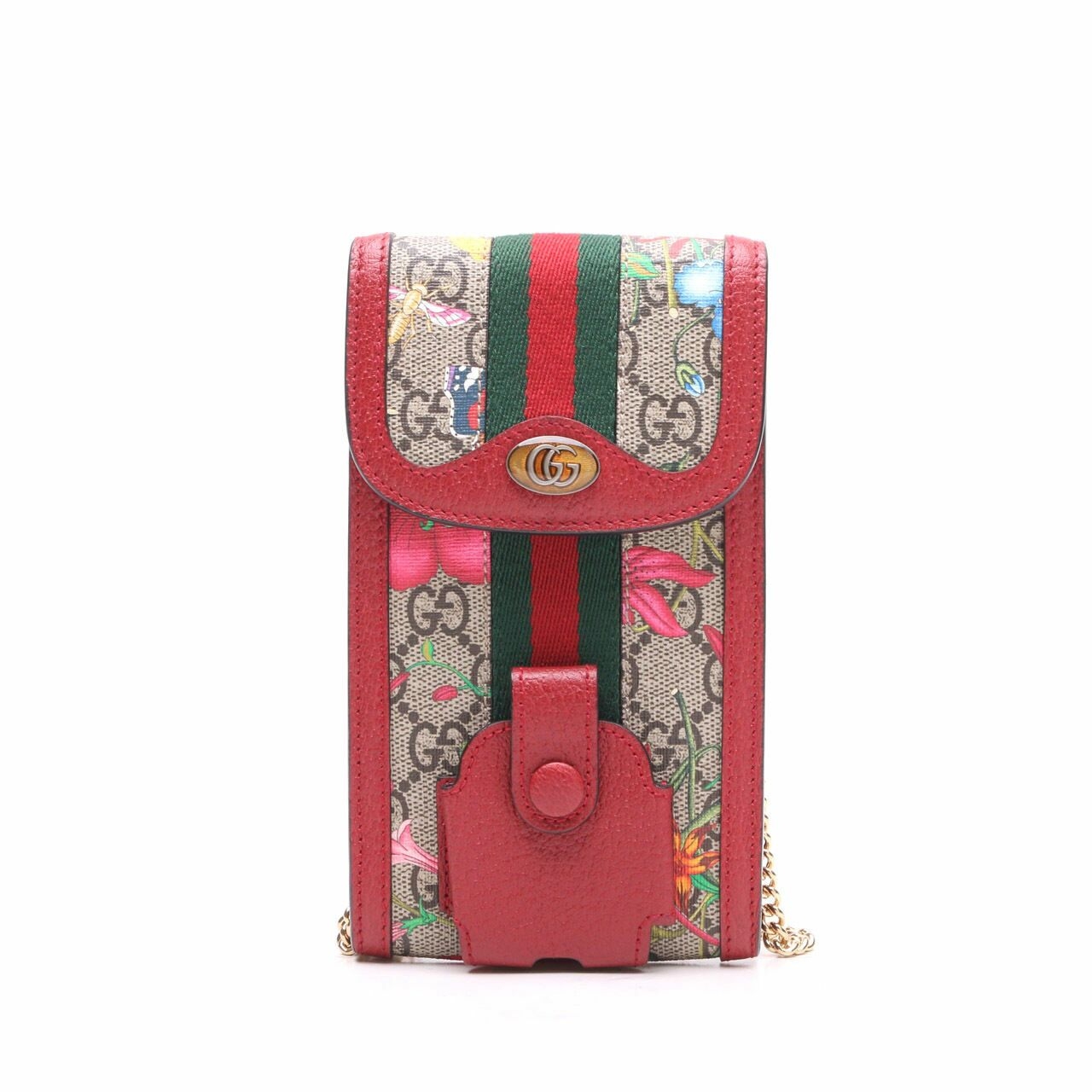 Gucci Red Floral GG Phone Case Sling Bag
