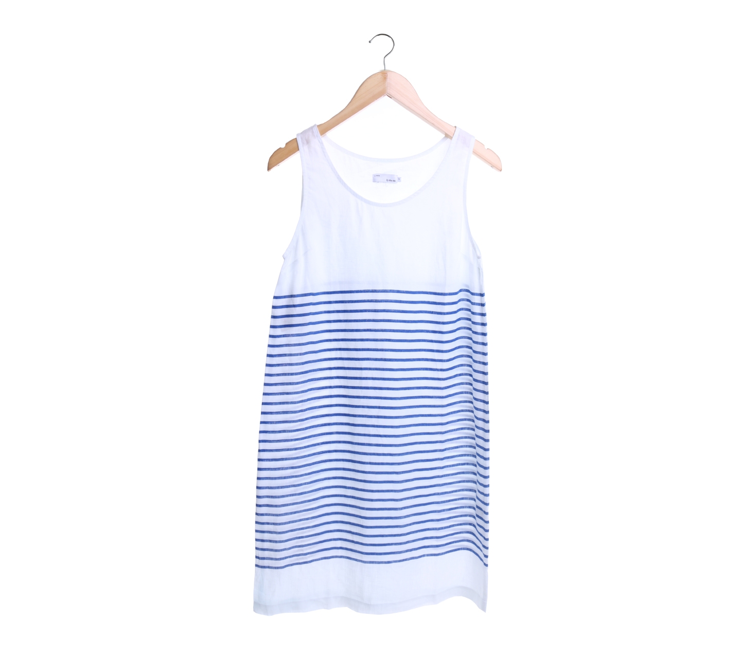 Bythesea White And Blue Striped Midi Dress