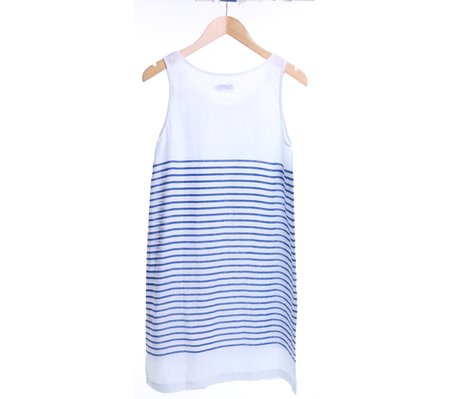 Bythesea White And Blue Striped Midi Dress
