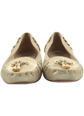 Kate Spade Gold Moccasin Shoes