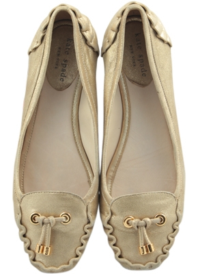 Kate Spade Gold Moccasin Shoes