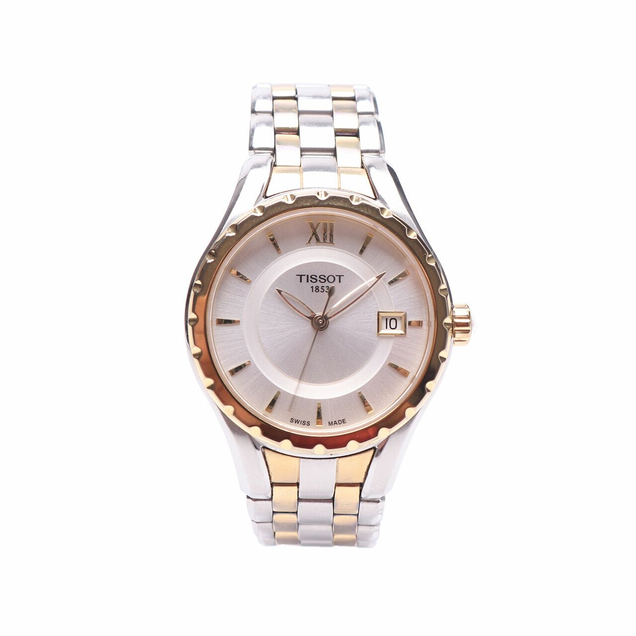 Tissot T-Lady Silver Dial Two-tone Gold Watch 