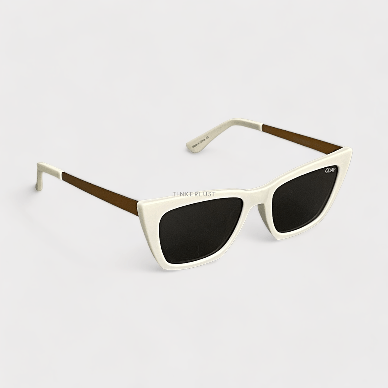 Quay Australia x Desi Perkins Gold & White Sunglasses