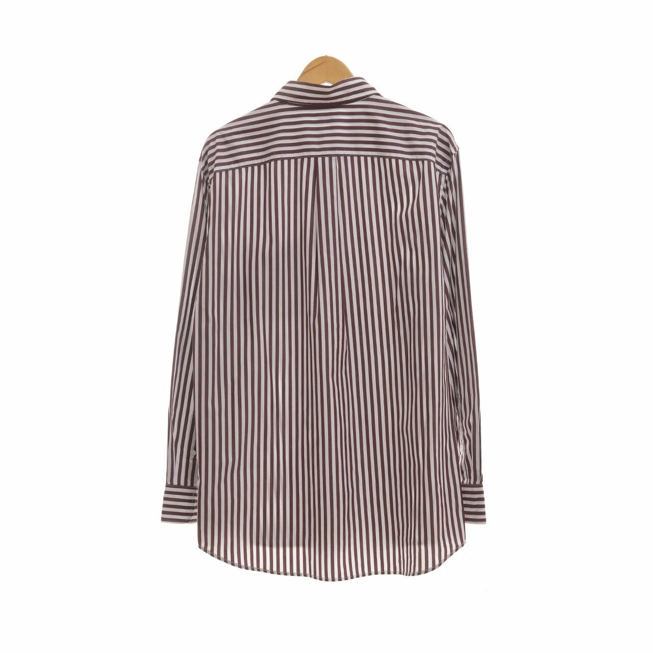 UNIQLO Brown & White Stripes Pocket Shirt
