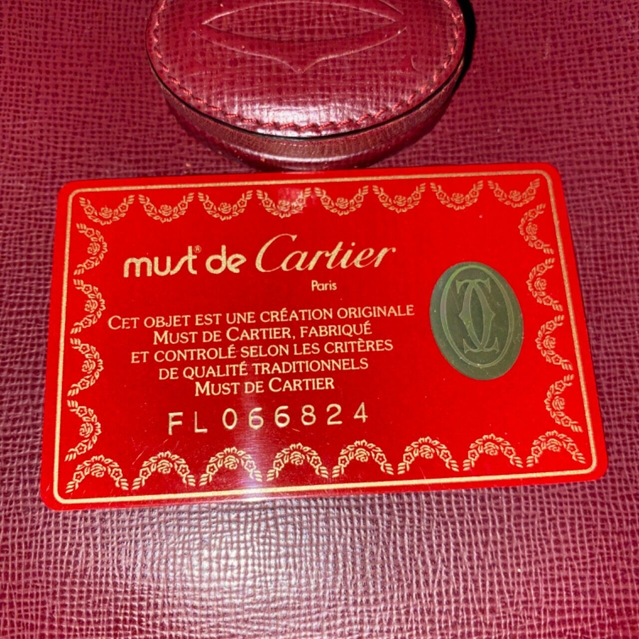 Cartier Burgundy Plaid Shoulder Bag