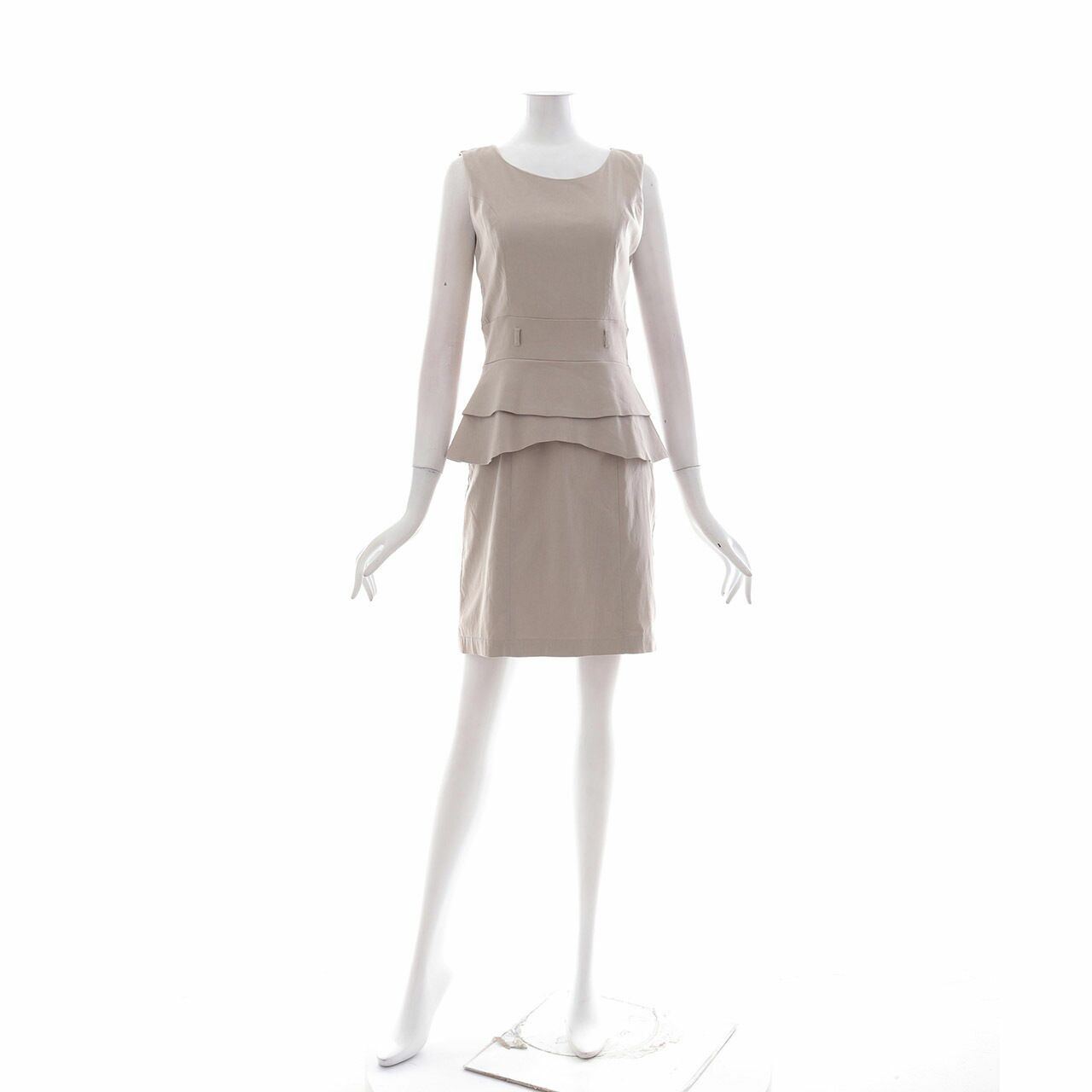 Sheike Beige Ruffle Mini Dress