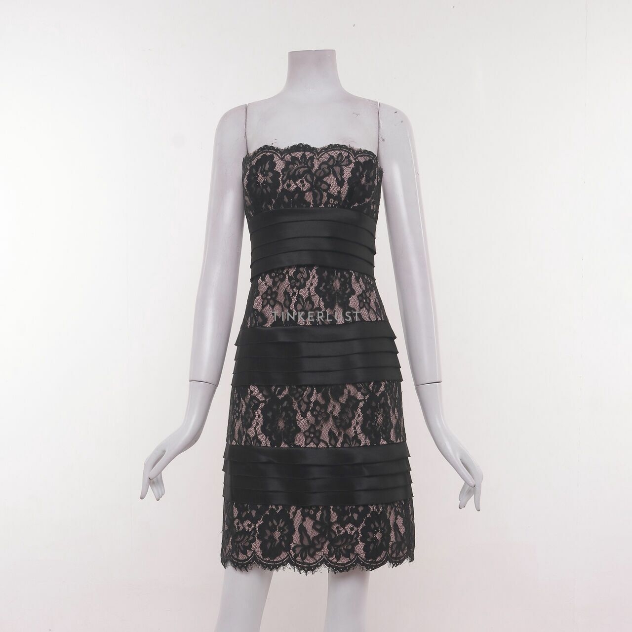 BCBG Max Azria Brown & Black Lace Mini Dress