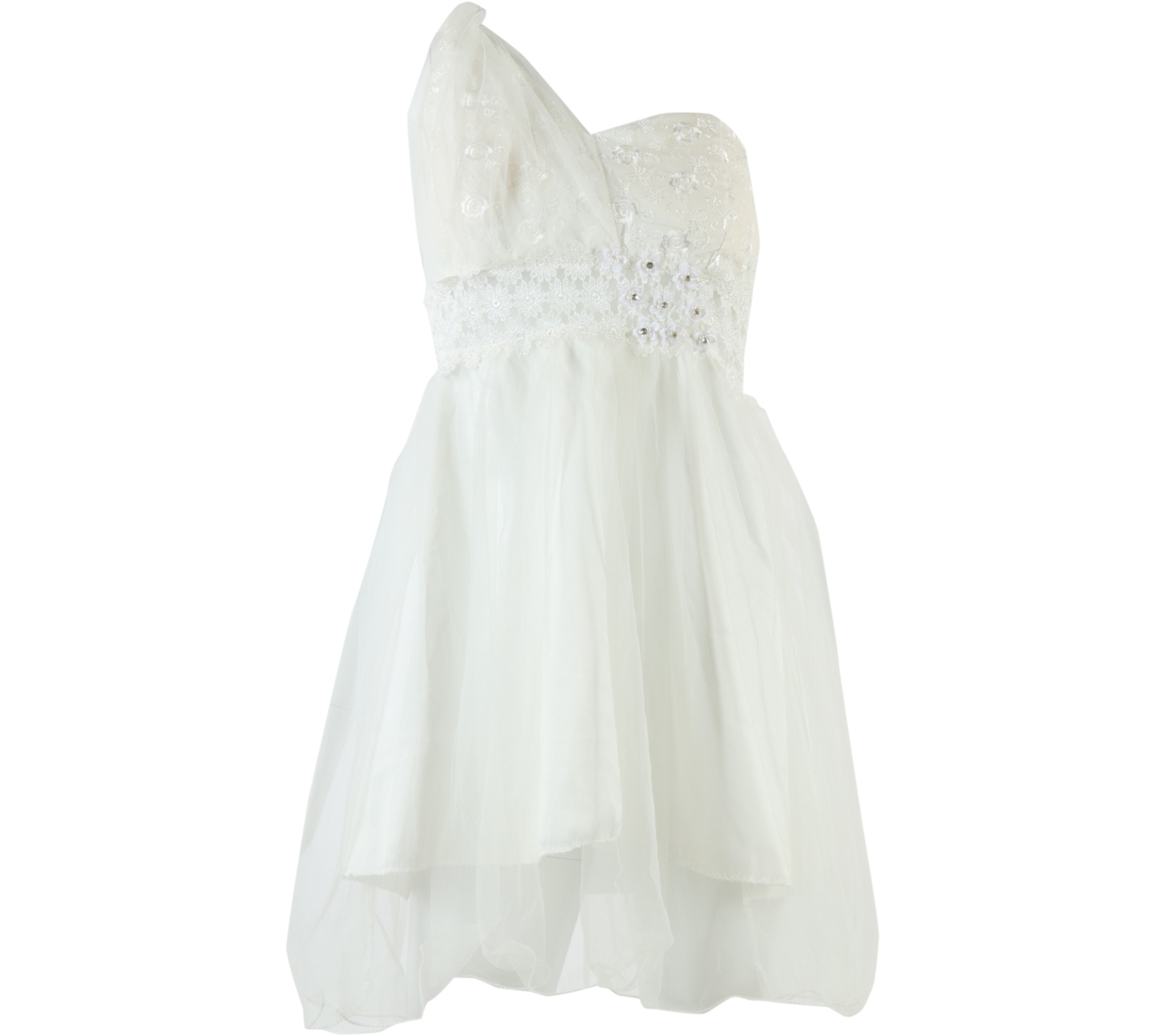 FEL Chambre White One Shoulder Mini Dress