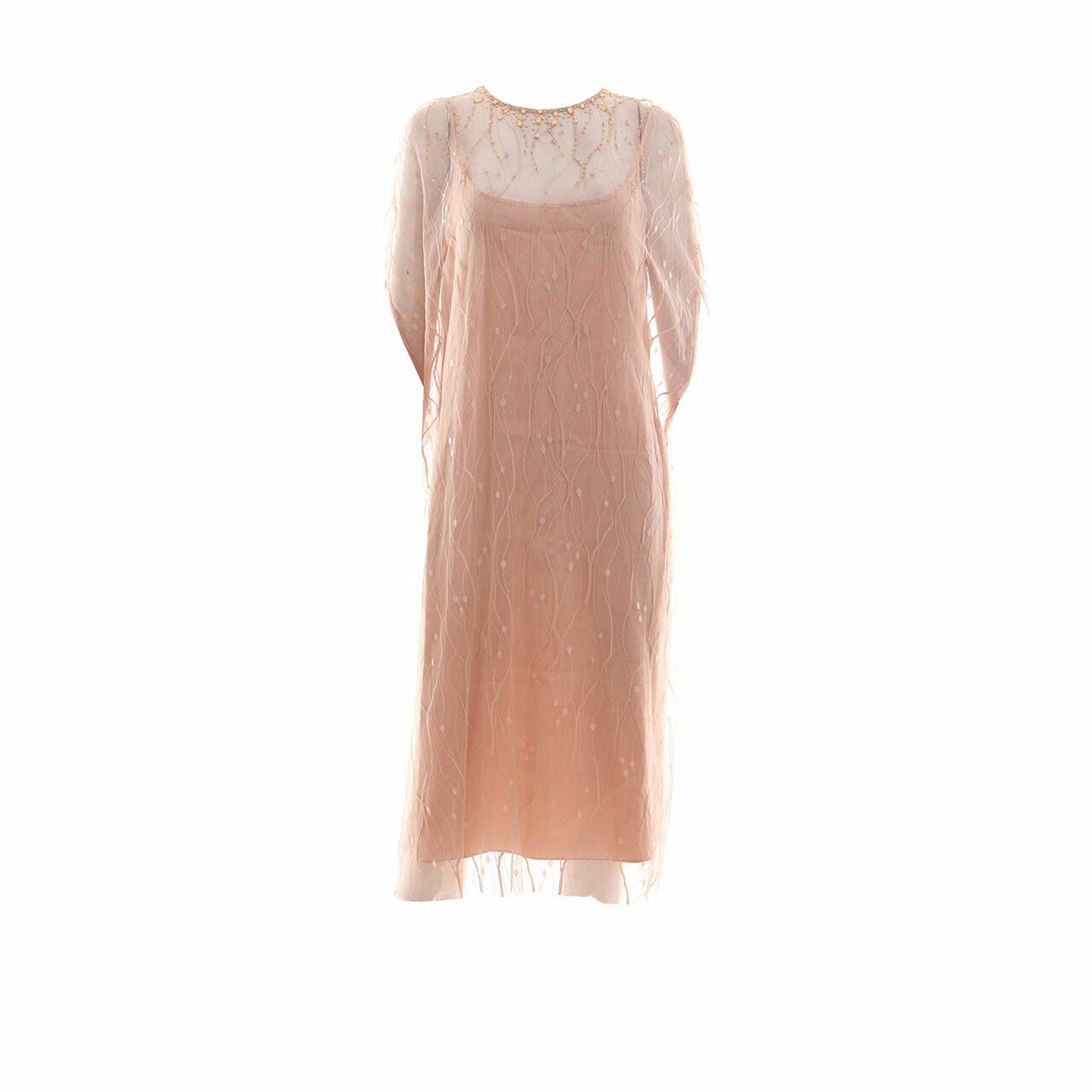 petite and the buns Peach Sheer With Inner Mini Dress